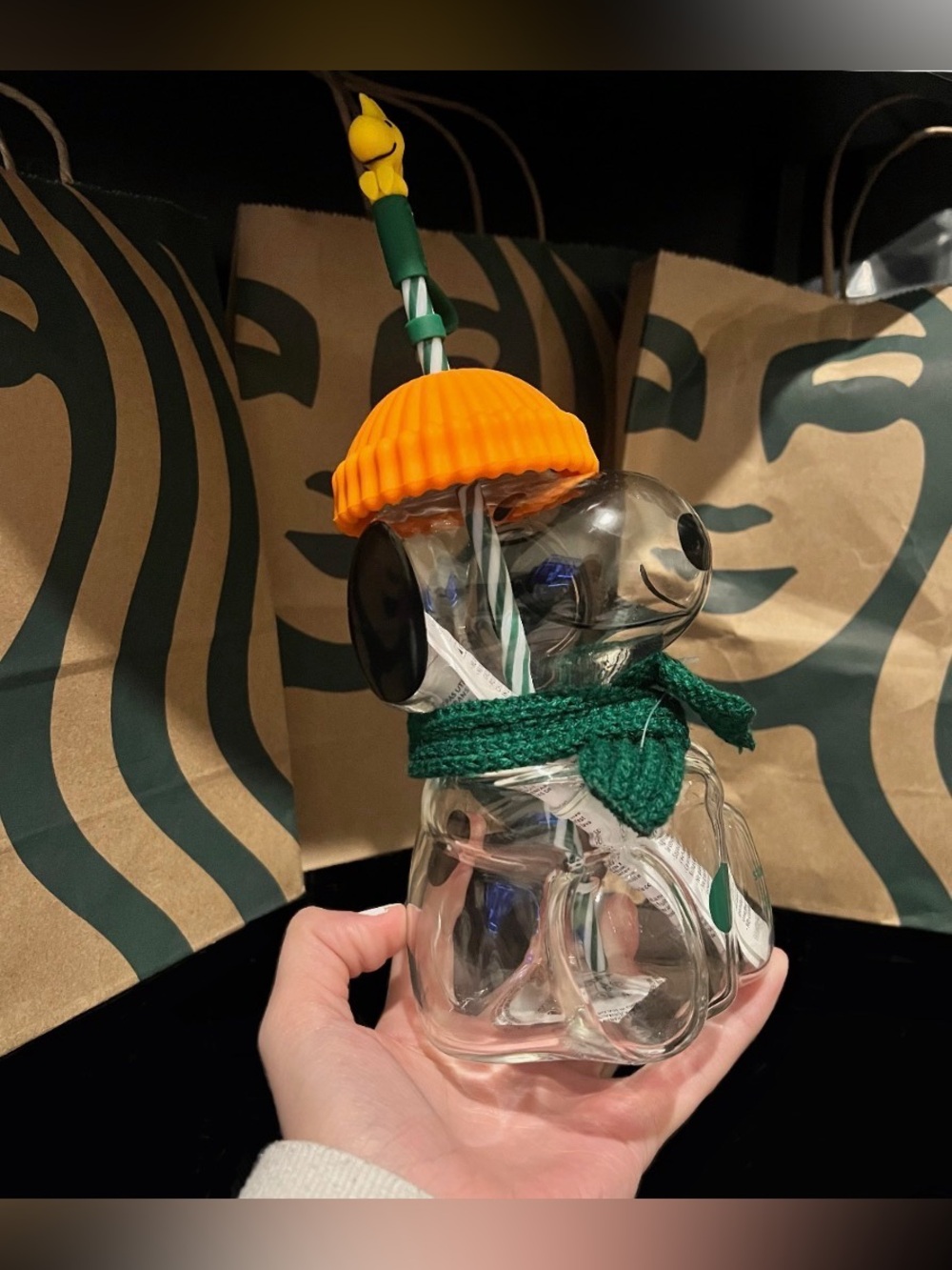 NEW! Starbucks x Peanut SNOOPY Glass Starbucks Cold cup